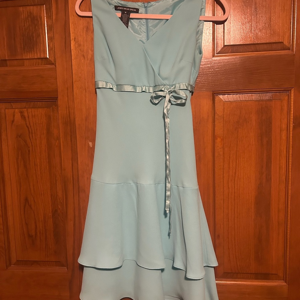 Jones Wear Green High Low Ruffled Sundress